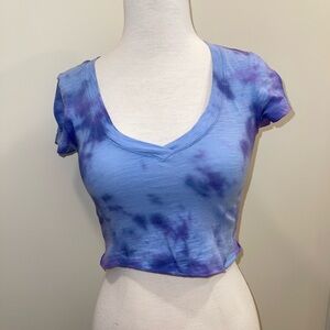 Tie-Dye Blue Crop Top